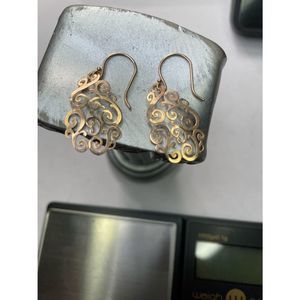 14k rose gold filligree earrings
